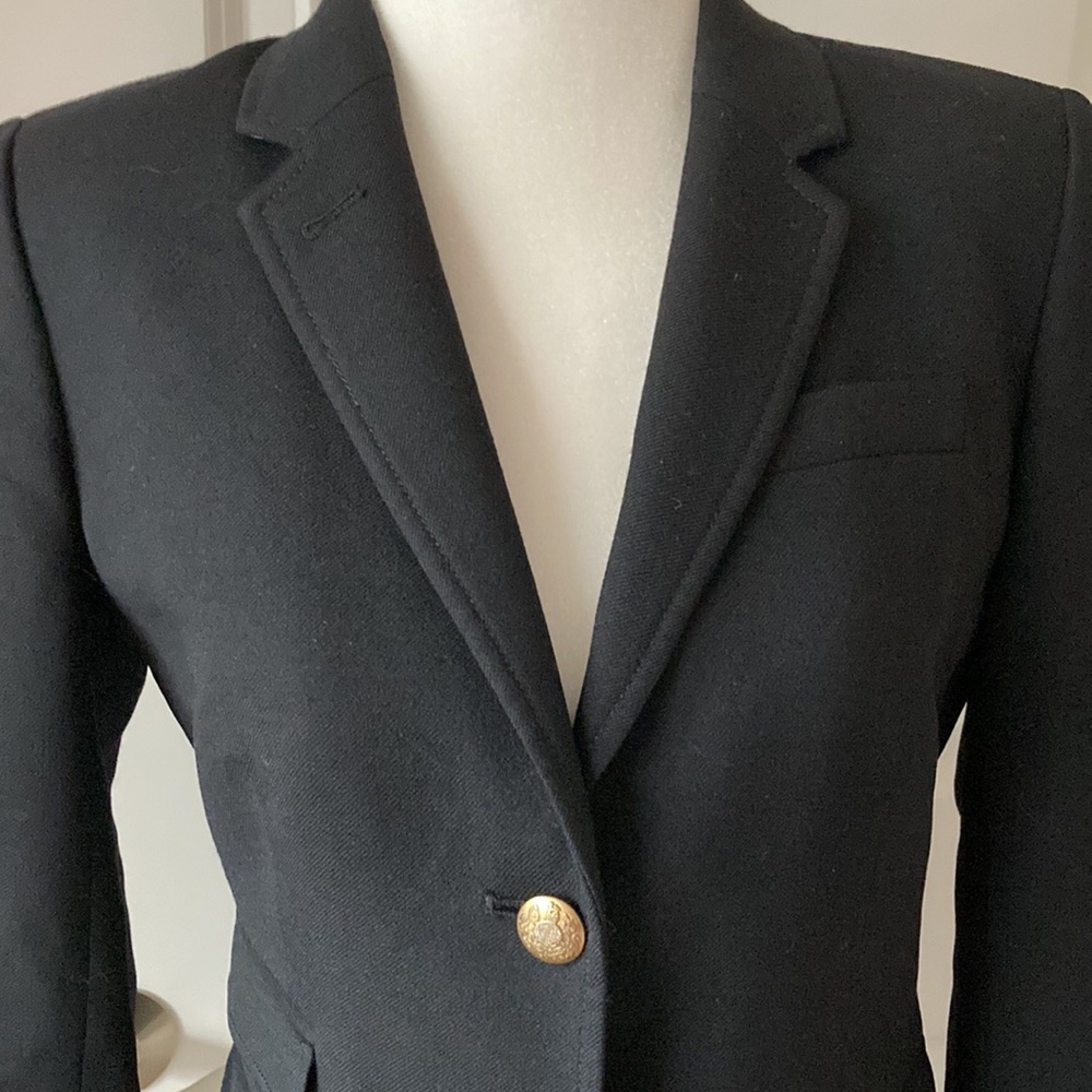 J Crew Schoolboy Black Blazer Size 2 - Picture 2 of 16